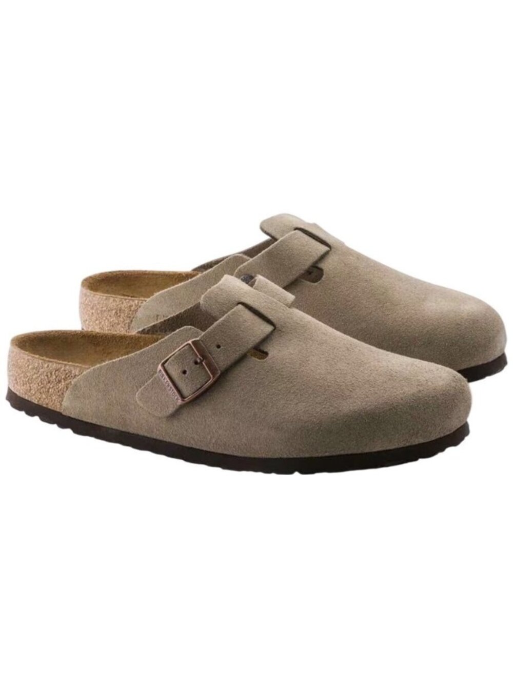Birkenstock Boston Soft Footbed Taupe Suede Clogs Unisex Size 42 Wms 11 Mens 9
